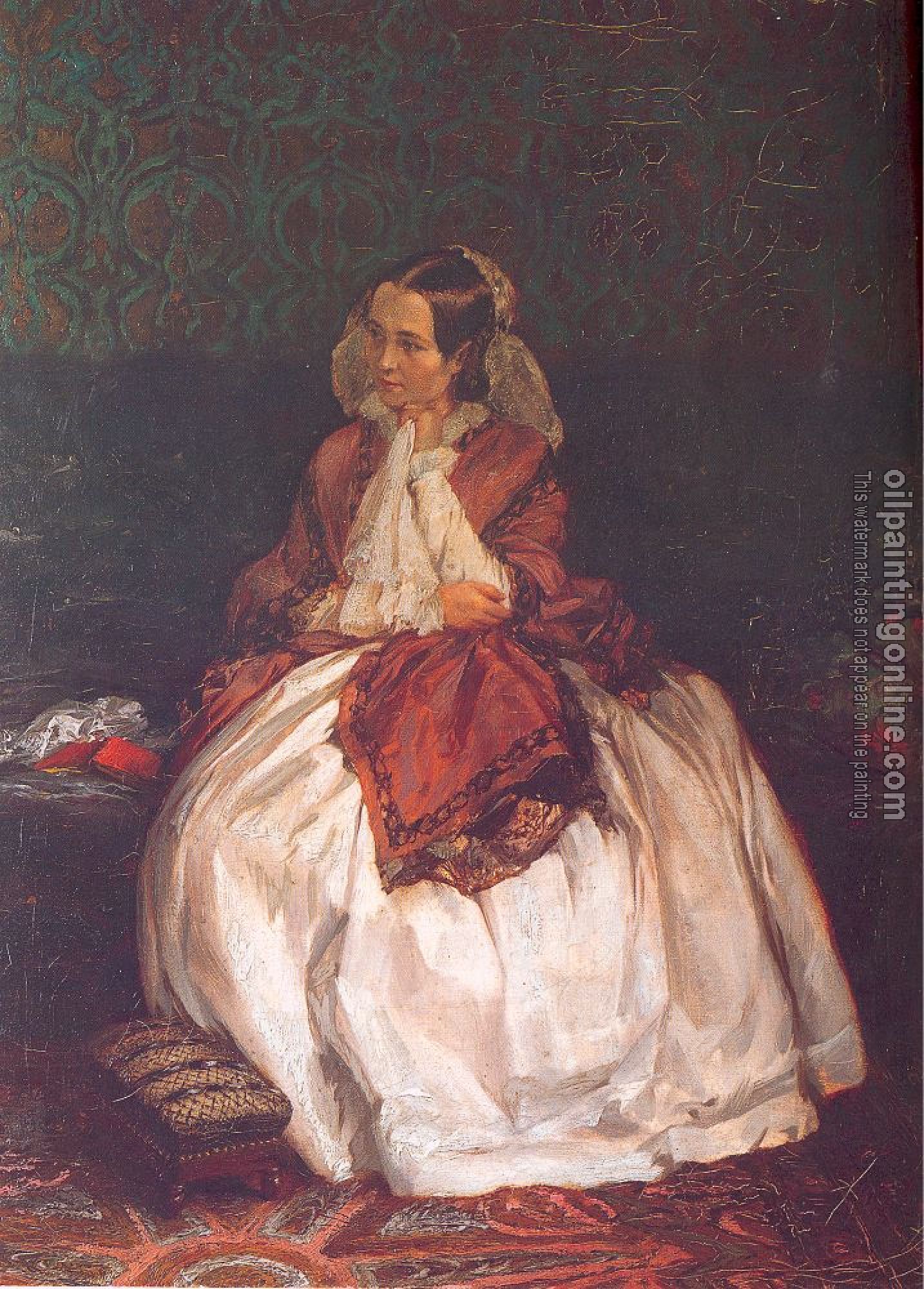 Menzel, Adolph von - Portrait of Frau Maercker